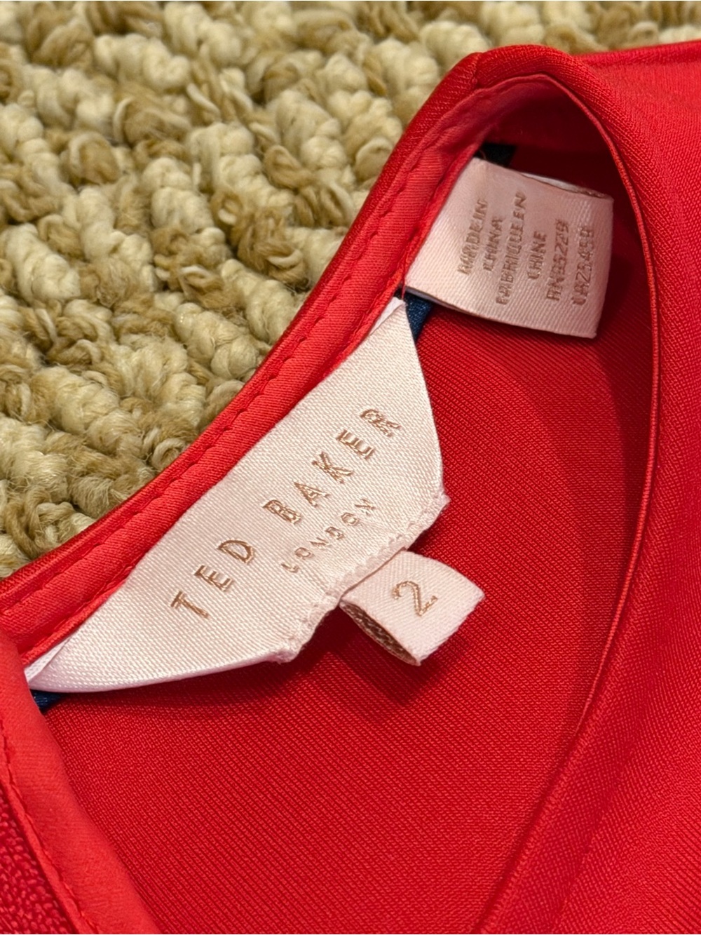 Ted Baker London Red Deneese Ruffle Cold Shoulder Dress 2 - Picture 8 of 9